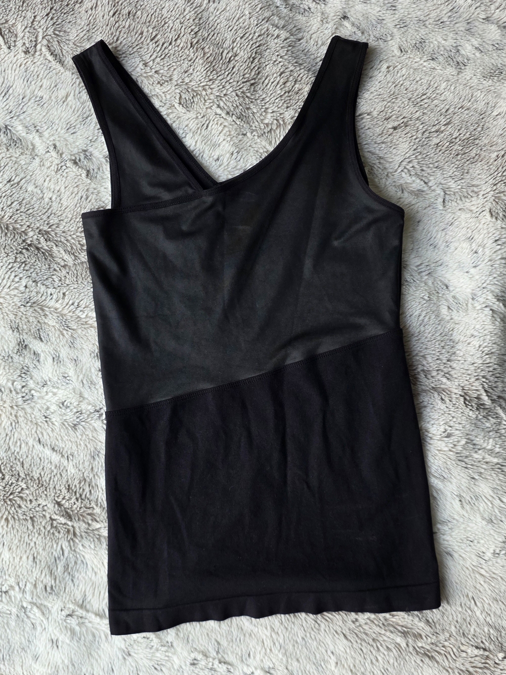 bebe Black Asymmetric Seamless Tank Top SMALL